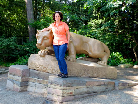 sharon dykhoff at the nittany lion shrine